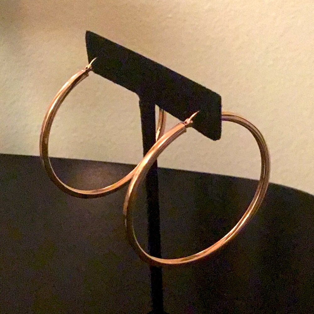 14k ROSE GOLD Hoop“ earrings (925)💕